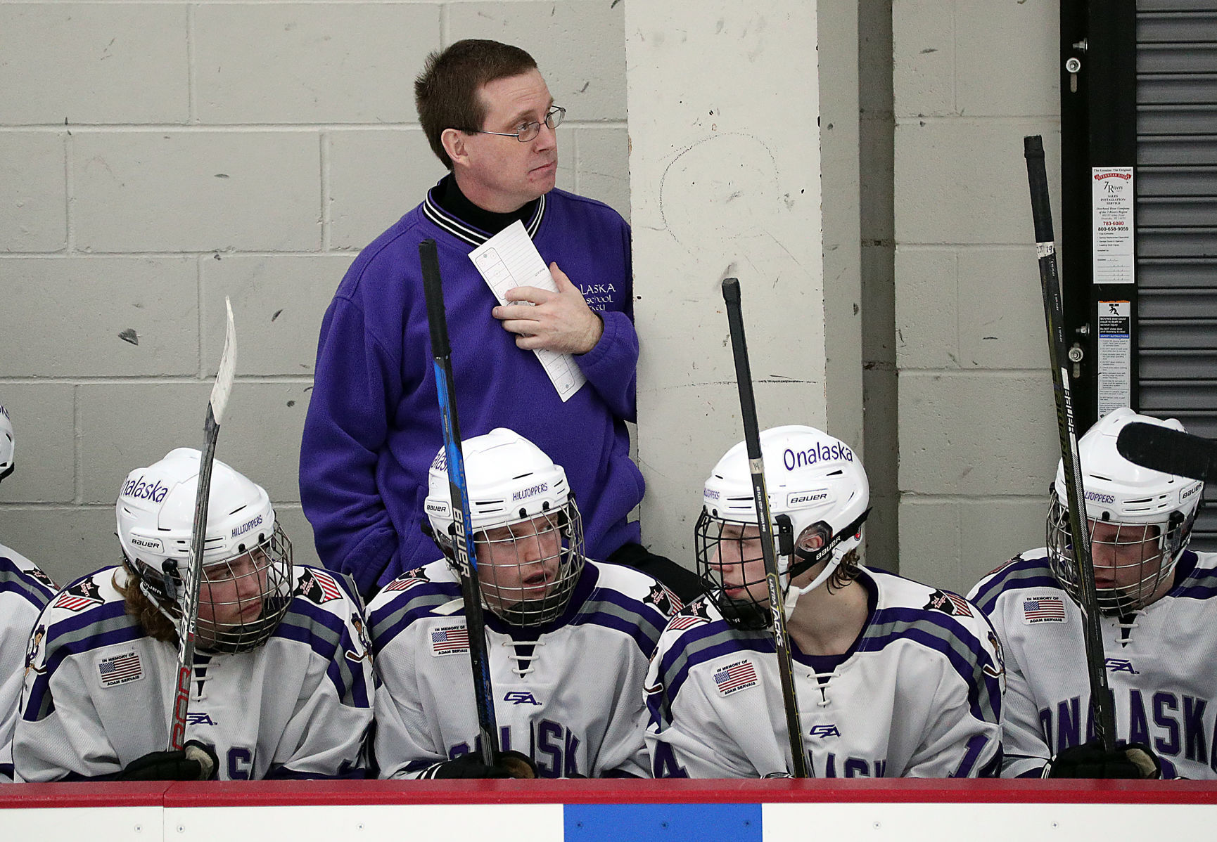 Onalaska boys hockey coach Tim Ebner